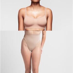 NEW Skims Seamless Sculpt Bralette & Mica Mid Waist Thong BUNDLE Size S & L